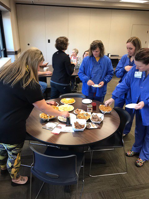PocahontasHosp's tweet photo. PCH employees enjoyed a holiday snack table this afternoon sponsored by @LMC_Insurance &amp; @GrahamConstCo !! It was delicious, thanks! :) https://t.co/KIFy3FpguT