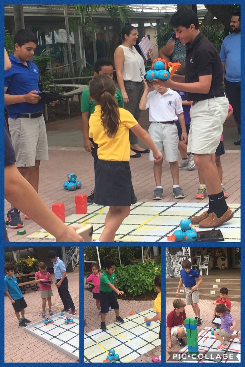 coribf_cori's tweet image. Mr. Orozco&apos;s 3rd period Engineering class #GSEngages with Mrs. Gebhert&apos;s 1st grade class in #CodingActivity 📲🤖 #GSLearning #GulliverPride