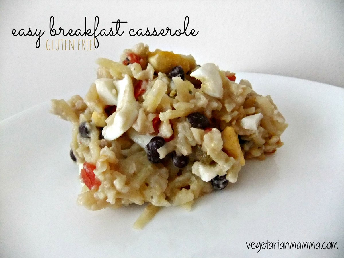 Easy Breakfast Casserole - #glutenfree #dairyfree - Vegetarian Mamma buff.ly/2grmEkG