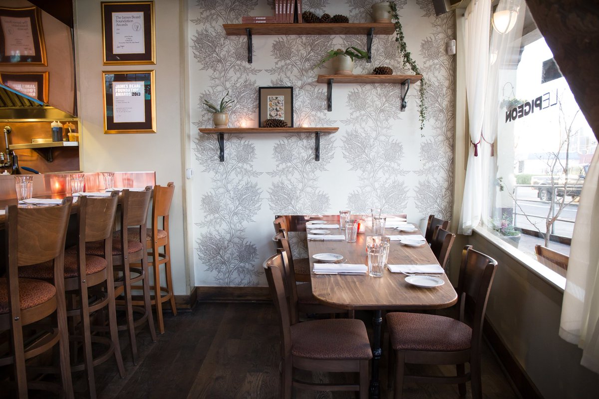 Though the weather outside is frightful, in here it's so delightful! Le Pigeon opens for dinner at 5:00.