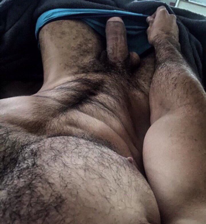 Beefy Italian Body Guard Stroking His Big Thick Uncut Cock.