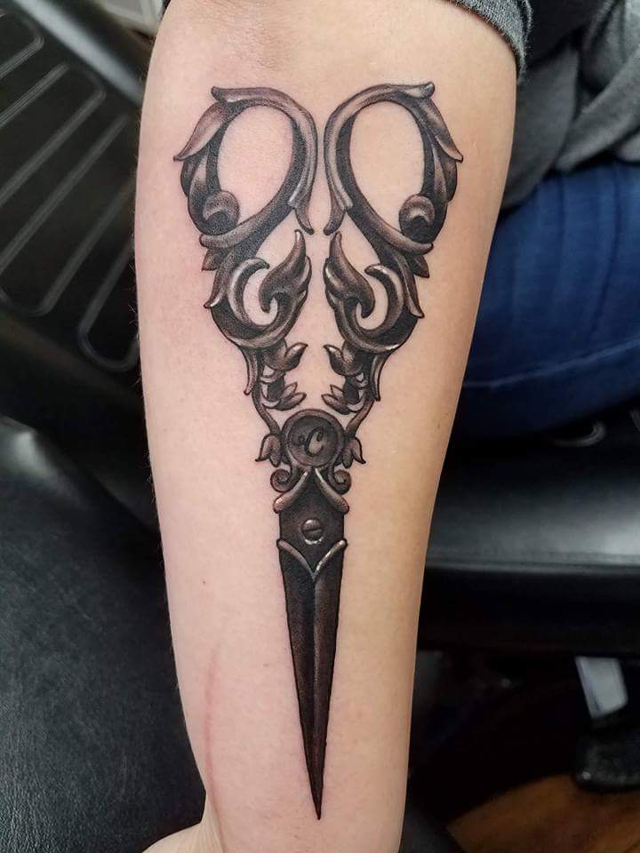 Vintage Scissors Tattoo