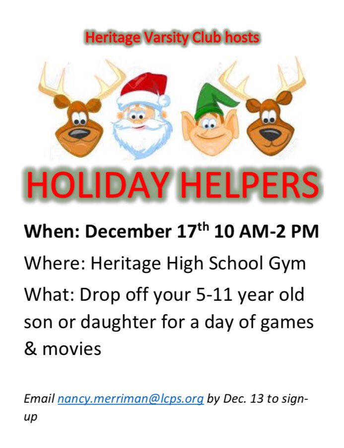 Need a break from the kids to go holiday shopping? We have your answer! Be sure to sign up by December 13.