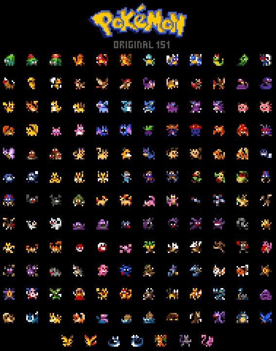 veryjerrypie's tweet photo. Had fun with these! I might animate them on stream later. 151 #pokemon 8x8 sprites free for anyone to use. #gamedev #pixelart #indiedev https://t.co/lvDKA1U0WQ