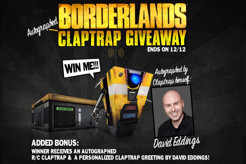 glitchgearinc's tweet image. RT & Follow to enter! One winner gets a signed RC #Claptrap and a personalized voicemail from @davideddings!
