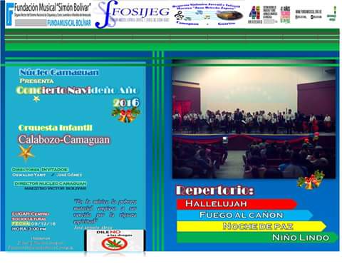 Gran concierto navideño de las orquestas infantiles de los <a href="/NucleoCamaguan/">Núcleo Camaguán</a> y @nucleoantonioestevez <a href="/SistemaGuarico/">Sistema Orq. Guárico</a>