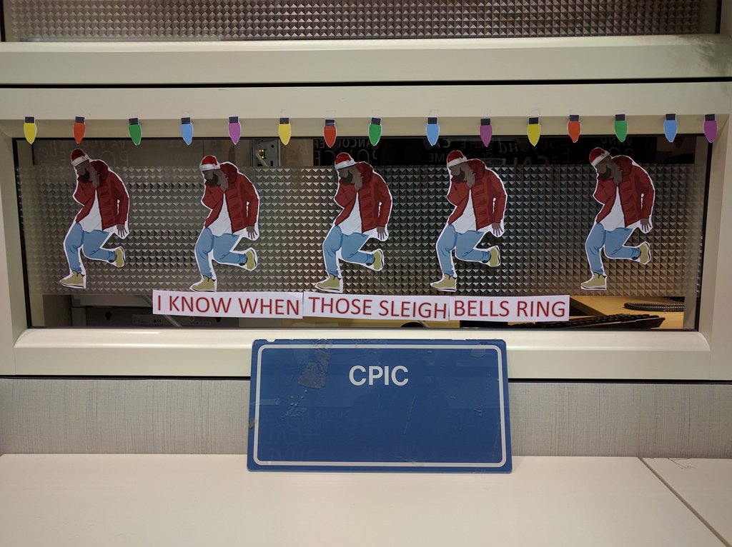 VancouverPD's tweet photo. #VPDcaptures: Everyone is in the holiday spirit! Check out the "#Christmas #HotlineBling" in the office! https://t.co/I2bj8sRofy #VPD https://t.co/ZLIbbcVkyr