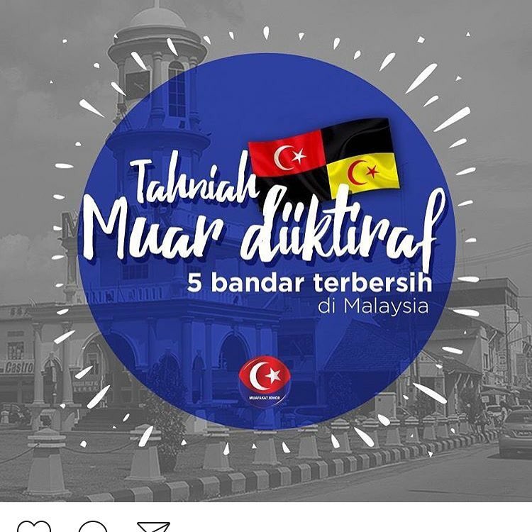 TwtMuar's tweet photo. Tahniah semua warga Muo.. Muar di ranking pertama.
1.Bandar Maharani Bandar Diraja
2.Pekan
3.Langkawi
4.Putrajaya
5.Rembau
#orangmuogayamuo https://t.co/z1hU6wTA5D