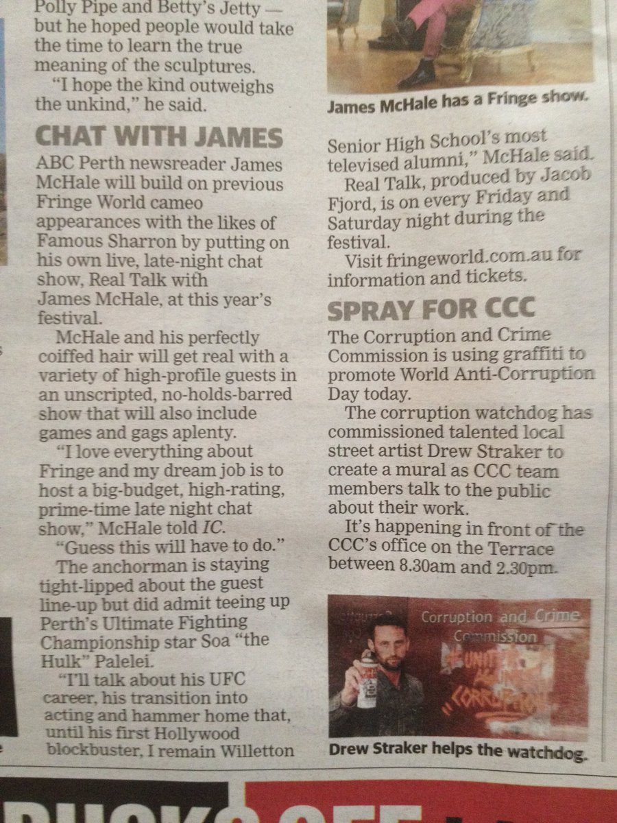 FamousSharron's tweet photo. Ooh dolls I'm mentioned in #insidecover again @benoshea you are so obsessed with me! @westaustralian #fringeworld https://t.co/ctlVoithqP