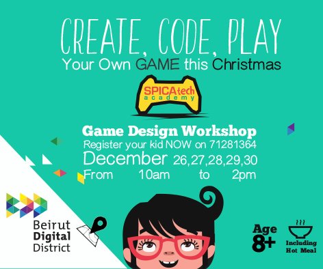 <a href="/SpicaTechAcad/">SpicaTechAcademy</a> will be @ BDD this Dec to teach your KIDS how to Create Code &amp; Play their OWN video GAME *special price 4 our Community!