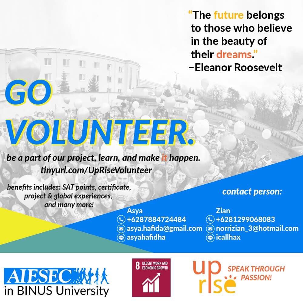 AIESECBINUS's tweet photo. Be a volunteer to with our international friends this winter! Sign up now! https://t.co/8tyZQQuS0d https://t.co/t6B1sK5cqi