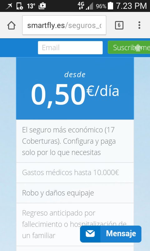 SmartFly_es's tweet image. #SeguroDeViaje desde 0,5€/día COBERTURA MUNDIAL desde tu móvil en un solo clic smartfly.es/seguros_de_via…