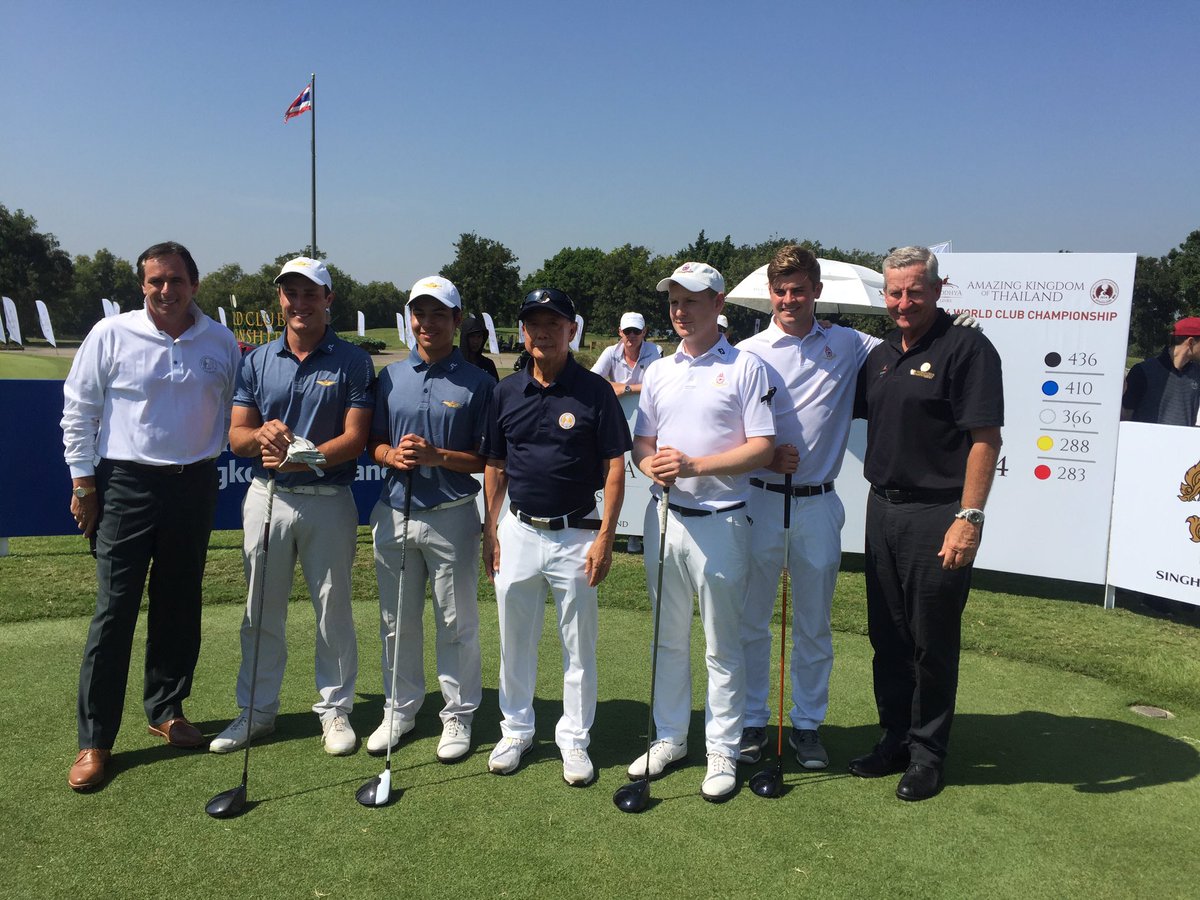 And we're off! #2016 World Club Championship Final - Portmarnock vs Royal Melbourne. <a href="/PGC1894/">Portmarnock Golf Club</a> @RoyalMelboureGC #WCCThailand