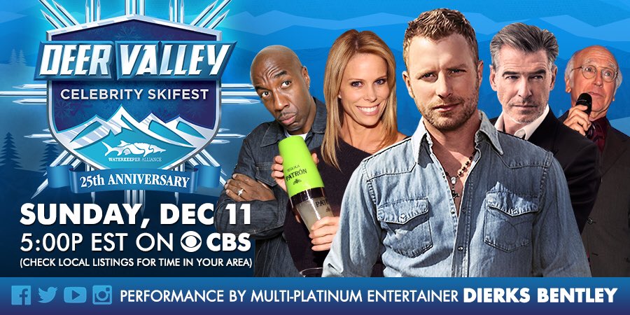 bob_horowitz's tweet photo. Fun show Great stars Amazing cause. 5p EST @CBS @DVSKIFEST @ohsnapjbsmoove @Waterkeeper @DierksBentley @CherylHines @PierceBrosnan https://t.co/GENpp5AnYF