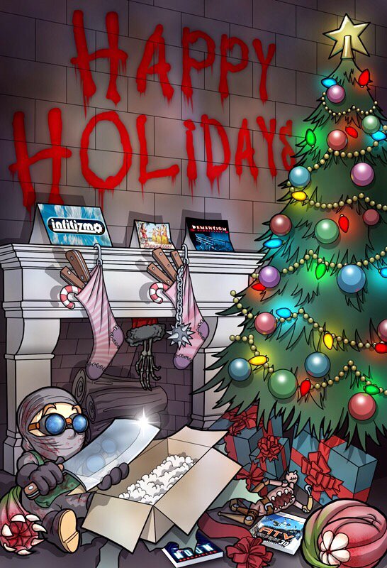 InfitizmoLLC's tweet image. Dementium card of old shakes off the cobwebs, greets a new day. Good little doc got a shiny new toy. Happy Holidays!!