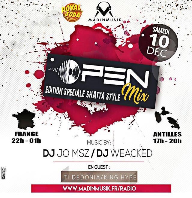 ImWeacked's tweet photo. Rdv demain pour l'édition spéciale #ShattaStyle de ton émission #OpenMix avec mes compère Diijay Jo'msz et Djkinghype 🔥🔥🔥 https://t.co/YOTU81eYnB