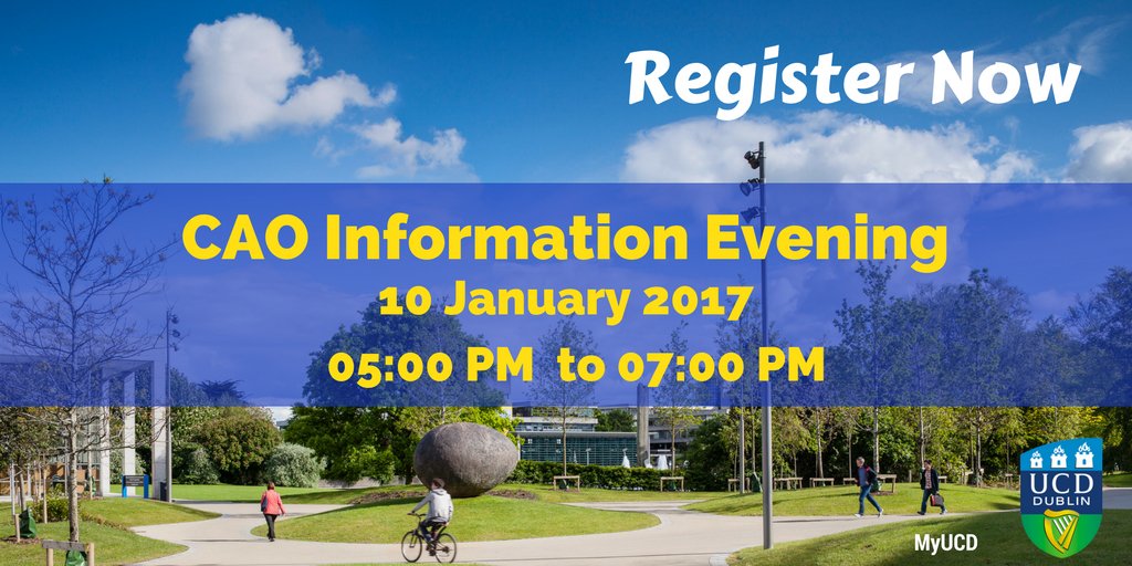 askUCD's tweet photo. Registration is now open for our #UCDCAOEvening for final year students and mature students on 10th January https://t.co/oeoNDER9bO https://t.co/bA4qIZzdyw