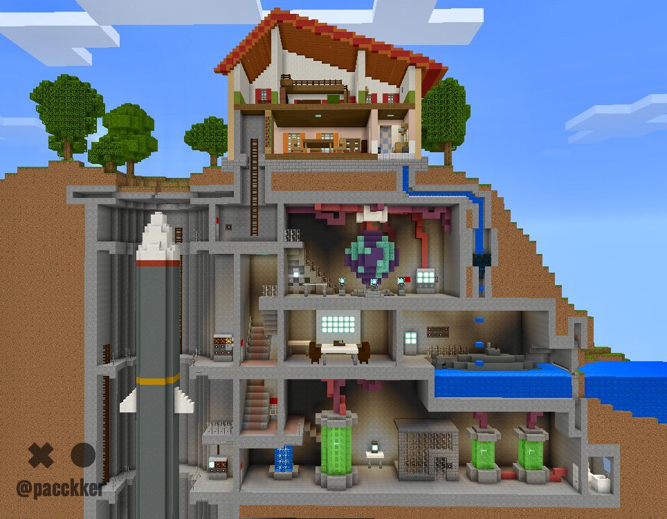 パッカー Pacckker 赤い屋根の大きなお家 やっと完成 ハウス部分も頑張りましたのでタグ使わせてください 作っていてとても楽しかったです マイクラドールハウス Minecraft建築コミュ
