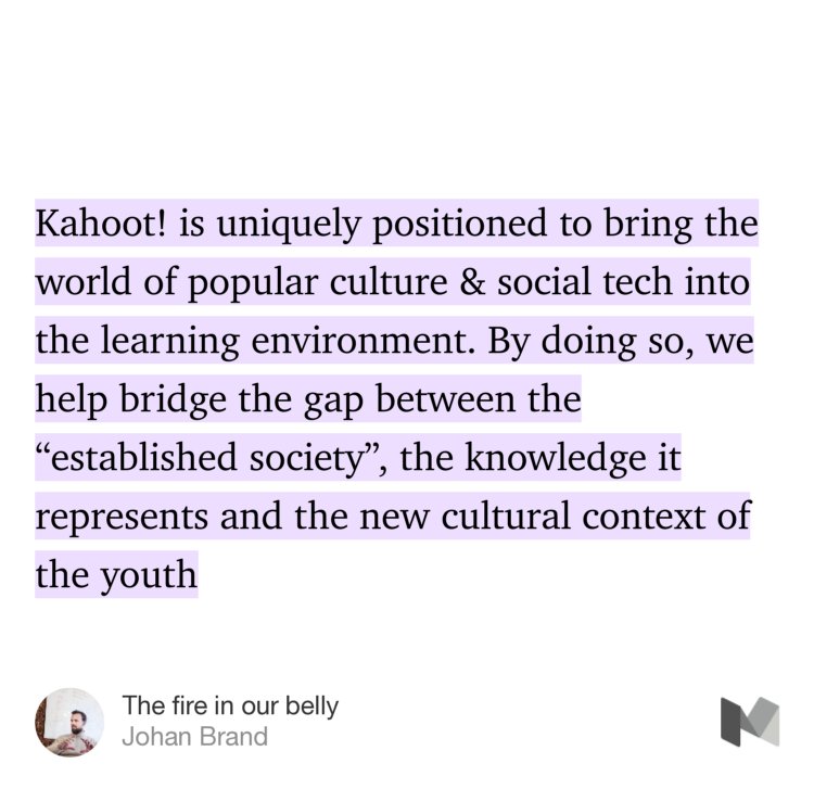“The fire in our belly” — <a href="/getkahoot/">Follow @Kahoot</a> medium.com/inside-kahoot/…