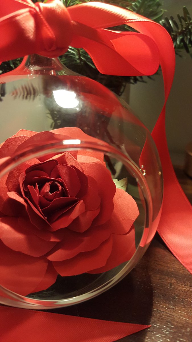 TSGFlowers's tweet photo. Hand made paper rose in glass Christmas Bauble with matching satin ribbon-yours for £15 with p&amp;p! Buy yours online @ https://t.co/23eejuo3b0 https://t.co/qLma60WtOr