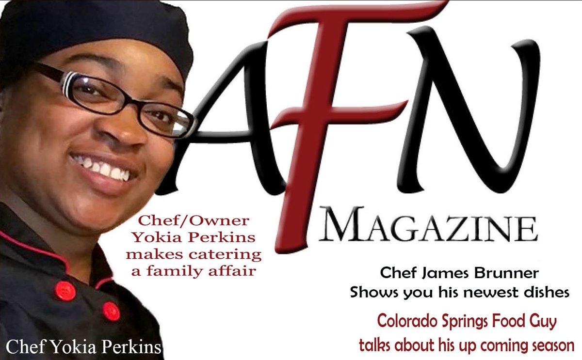 AFN832's tweet photo. On the cover of https://t.co/eANqWljuQw is Chef Yokia Perkins, owner/operator of From Scratch to You Catering Services. https://t.co/sGDdZgb4Gk