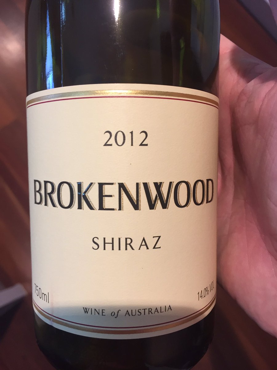 Drinking <a href="/Brokenwood/">BROKENWOOD WINES</a> #Shiraz 2012 with dark plums and spicy aromas @AWTG100 <a href="/WineTweeters/">Wine Tweeters</a> @WineUva #wine