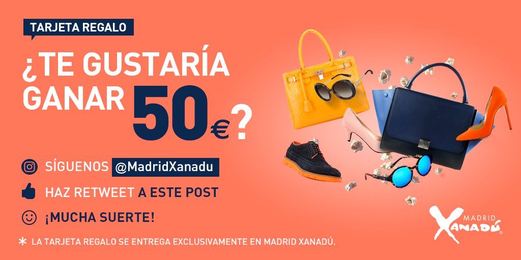 ccxanadumadrid's tweet photo. ¿Quieres Ganar una tarjeta regalo de 50€?
Es sencillo: Síguenos y haz Retweet a este post y entrarás en el sorteo. https://t.co/wSoNLGFLDO