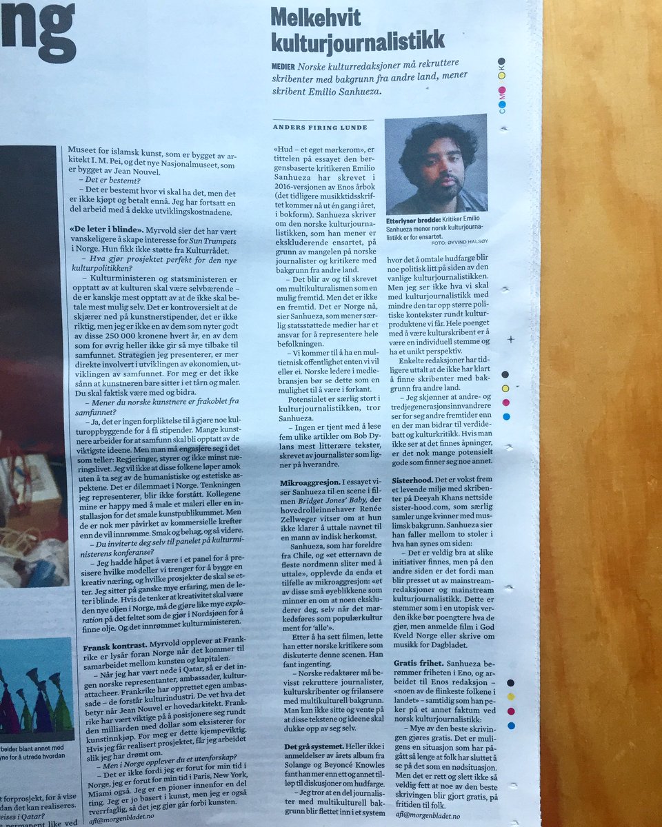 ENO_MAGASIN's tweet photo. @emiliosanhueza om teksten i ENO i @morgenbladet. «Man kan ikke sitte og vente på at disse tekstene og ideene skal dukke opp av seg selv.» https://t.co/WkfjRtwLvf