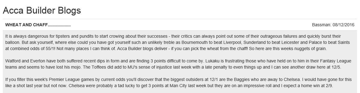 #sportsnew  The Bassman's contrarian betting strategy needs to be read by all serious #football punters. He writes for AccaBuilder.