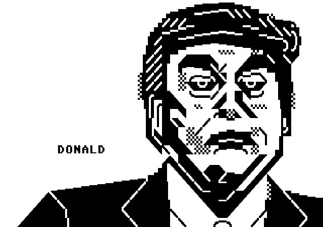 #personoftheyear #time #donald #trump #donaldtrump #petscii #textmode #c64 #commodore64 #galza #otium #portrait