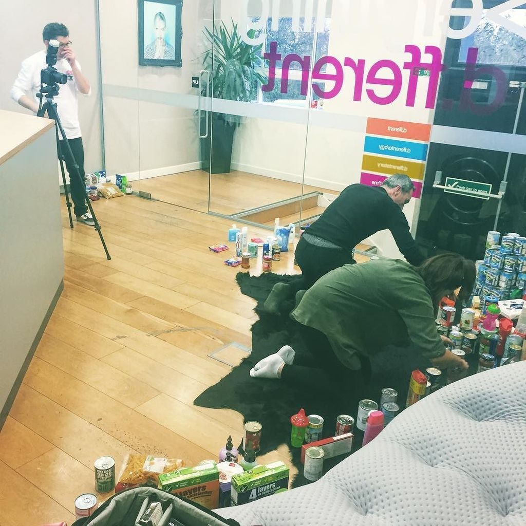 Animating our food bank haul - exciting! 🍫🍭🍪☕️🍿