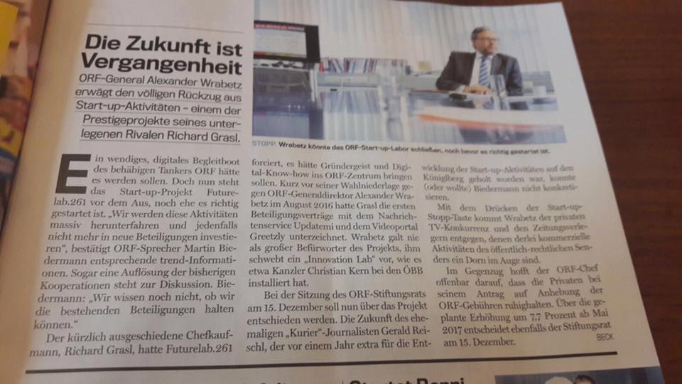 thalertom's tweet photo. Der #orf erkennt nach nur einem halben Jahr, dass das mit den #Startups doch nichts für ihn ist. #futurelab261 https://t.co/PlROKatVTj