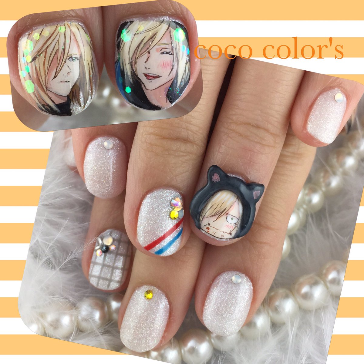 Color Sすずきあい در توییتر お客様オーダー ユーリオンアイス ユリオ痛ネイル フィギュア衣装とジャージイメージを少しずつ 3dのネコ耳フードもかわいい 痛ネイル