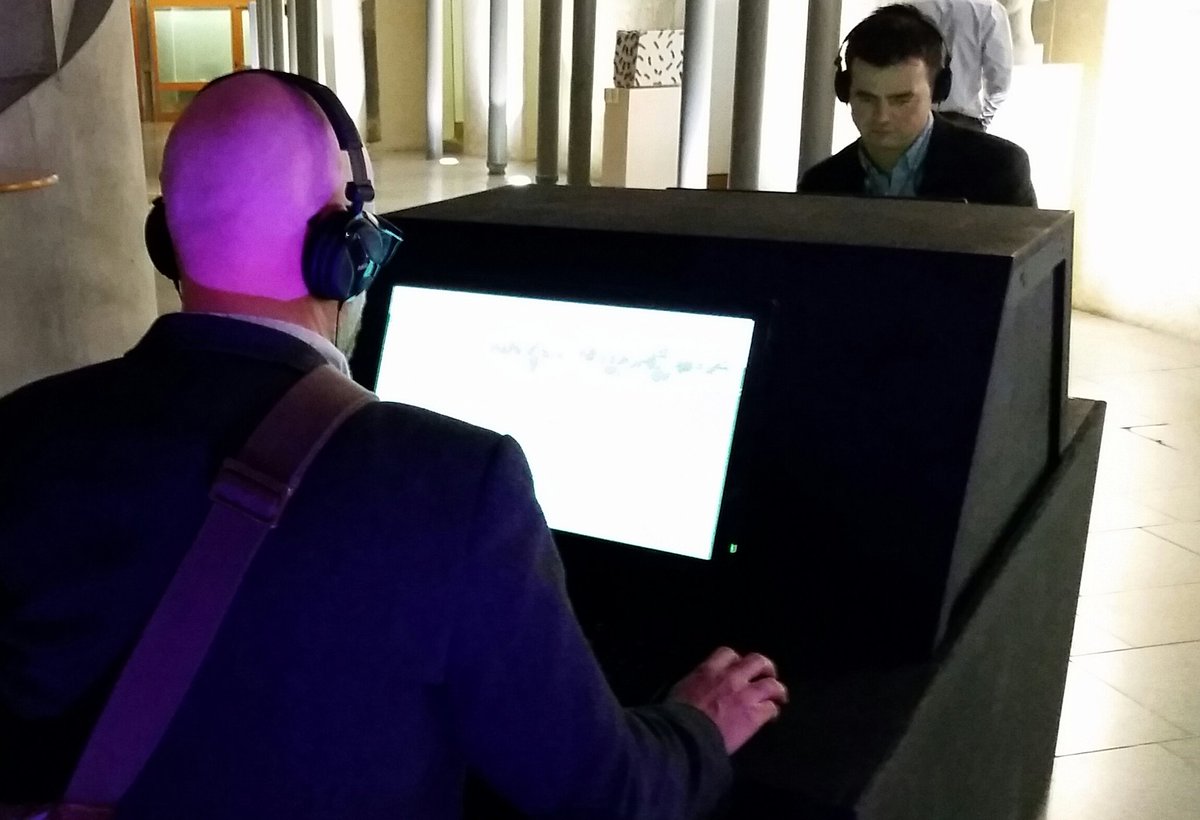 prettysimple's tweet image. Fascinating watching the sober reactions of those who tried @inthekillbox drone warfare sim at @CreativeScots @ScotParl reception.