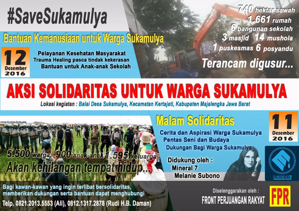 SUKAMULYA MAJALENGKA kita ketemu hari minggu sore !!!! Yuk solidaritas buat sodara2 petani kita disitu