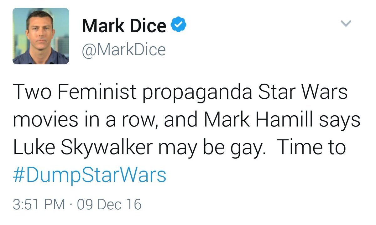 GBRIELGRY's tweet image. This @MarkDice guys a prisoner of his own fearfully confined vitriolic self righteousness and uneducated bigotry. #LifeFailure #DumpStarWars