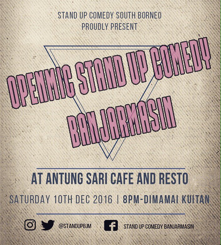 StandUpBJM's tweet image. Halo epribadeeh , #openmicBJM , 10-12-15 , at antung sari cafe and resto, start 8PM- dimamai kuitan , FREE cc @bjmUpdate @StandUpIndo