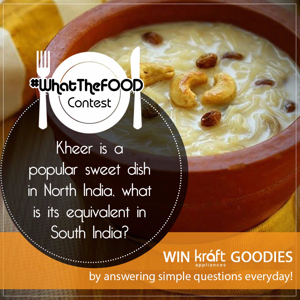 KraftAppliances's tweet photo. #ContestAlert - WIN Kraft Goodies everyday? Participate in #WhatTheFood #Contest &amp; answer the question everyday and be lucky one! https://t.co/9jUF4wV90h