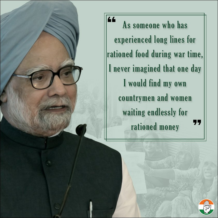 INCIndia's tweet image. मैंने कभी नहीं सोचा था कि एक दिन मैं अपने ही देशवासियों को पैसे के लिए अंतहीन लाइन में इंतजार करते देखूँगा