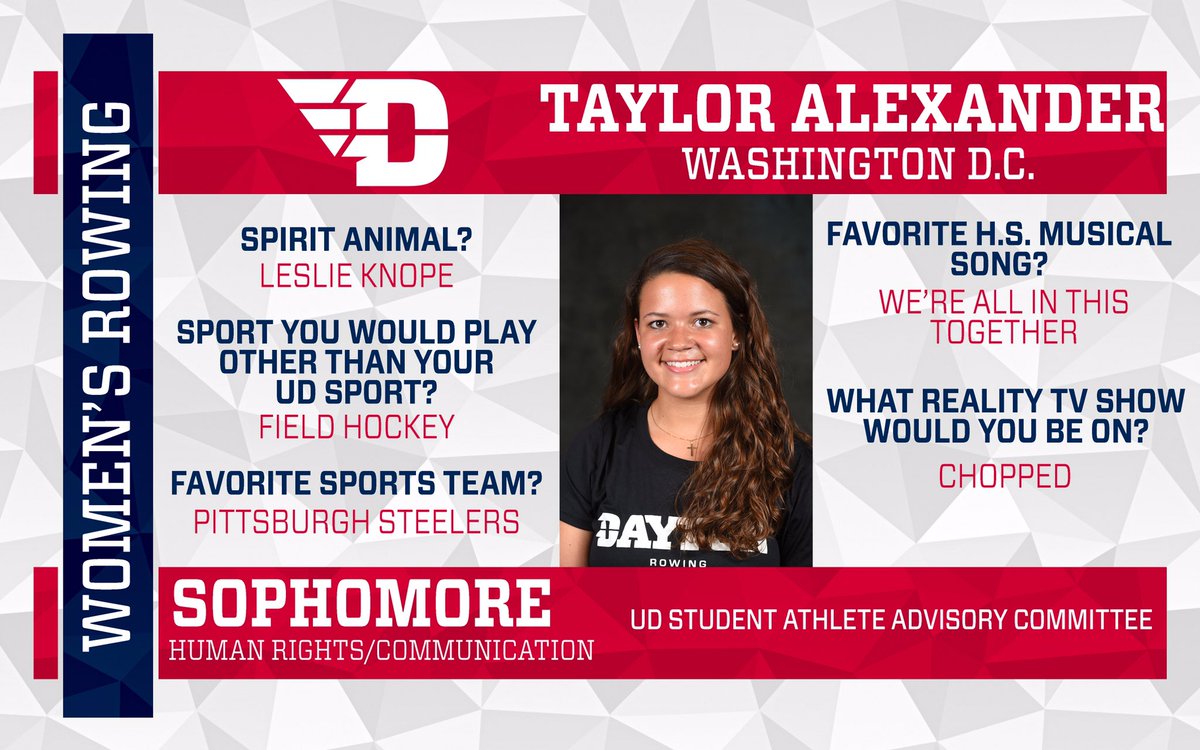 Row, row, row your boat! Here's your <a href="/DaytonWRowing/">Dayton Rowing</a> SAAC rep, Taylor Alexander! 🚣🏻‍♀️🚣🏻‍♀️🚣🏻‍♀️