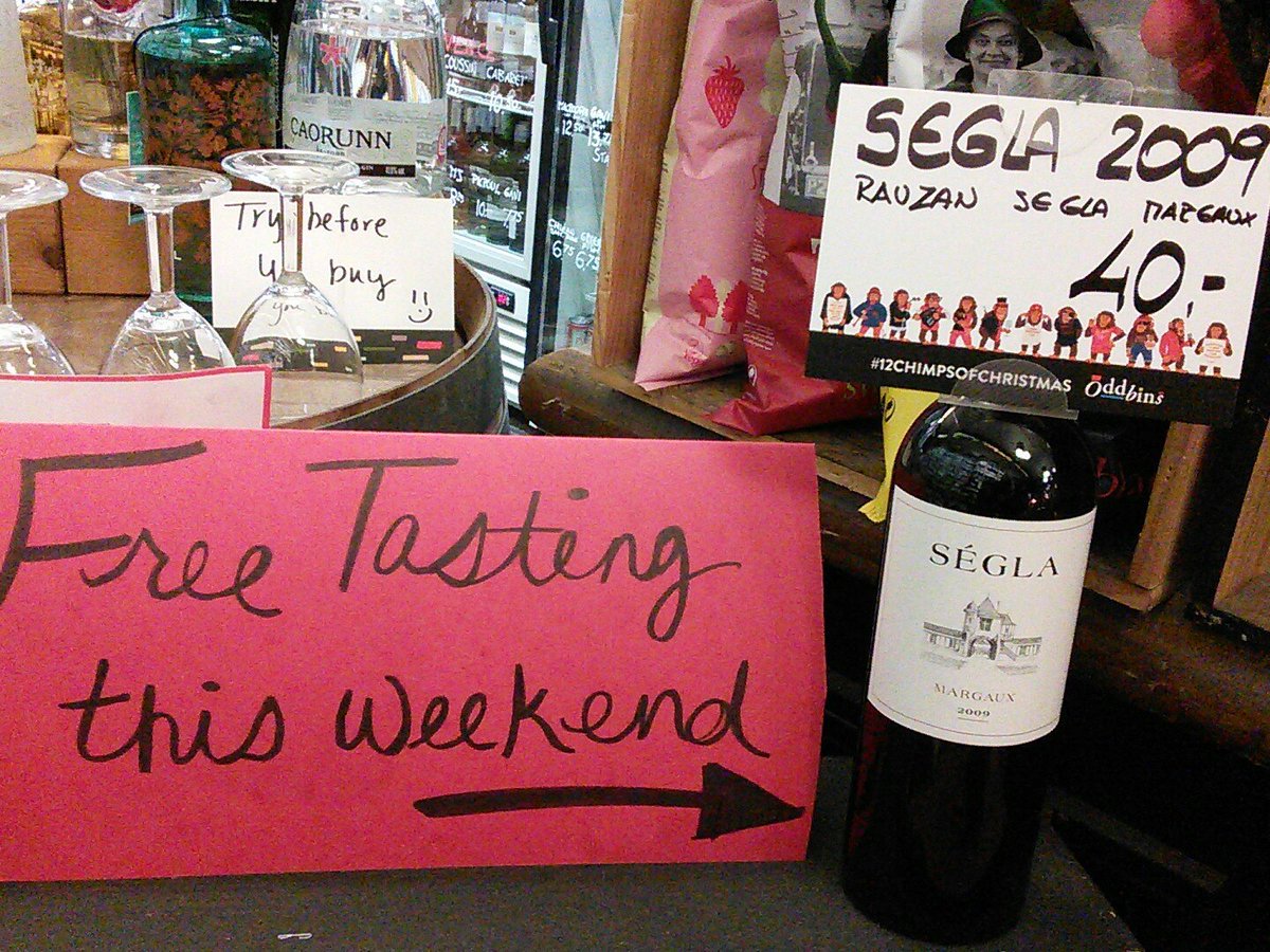 Oddbins_Glst_Rd's tweet photo. #Segla 2009 on #winetasting tomorrow afternoon at #GloucesterRoad. Beautiful #Bordeaux for your weekend #roast #passionatechimp @oddbins https://t.co/ovp6YIkohR