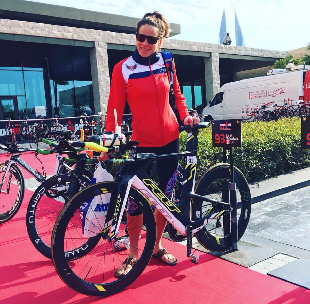Via <a href="/karen_thibodeau/">Karen Thibodeau</a> All ready for the morning. 🏊🏼‍♀️🚴🏼‍♀️🏃🏽#bahrain703 #ironmanbahrain #bahraintriathlonclub #felt #zootsports #ironwoman