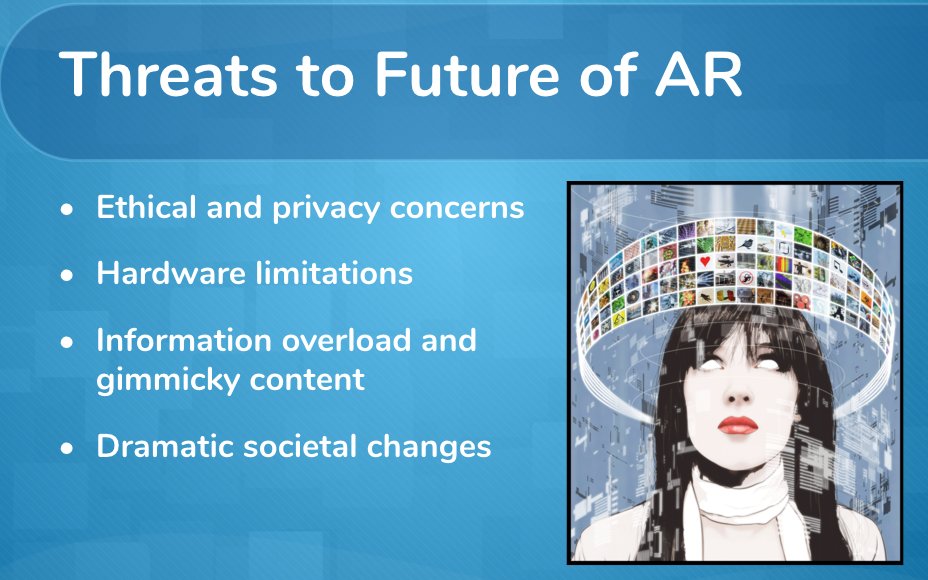 bwhite476's tweet photo. AR is still massively underdeveloped, says @callsteadt. It'd also drastically change society, which can have irreversible effects #MoOnMo https://t.co/l5bdHDk5W7