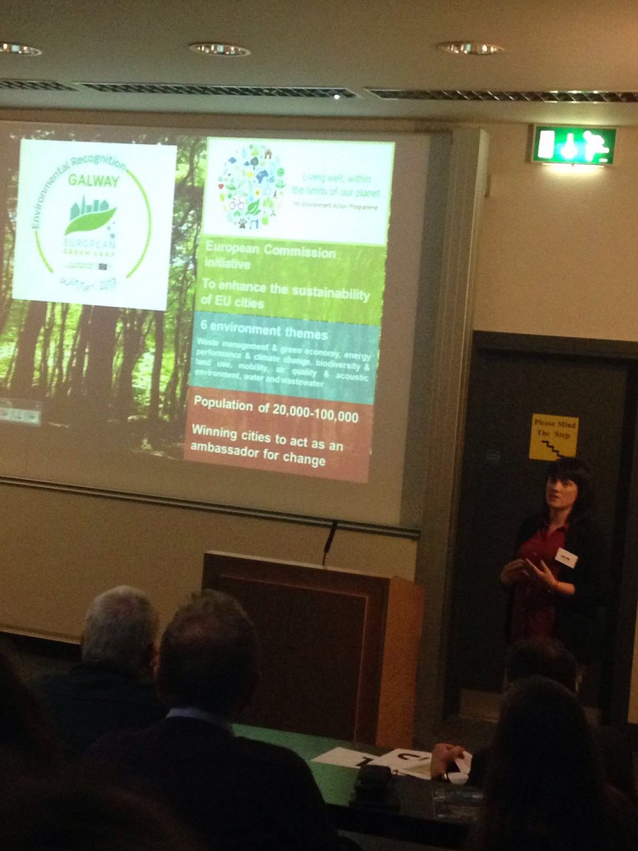 GalwayGeography's tweet image. @nuigalway Dr Sharon Carroll, tells us all about Galway #greenleafaward 2017 @RyanInstitute #researchday