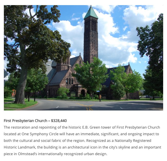 HeyRaChaCha's tweet photo. Congrats to @1symphonycir! #WNY REDC funds for tower restoration at @1stChurchBflo. @KleinhansCA @allentownassoc https://t.co/OgK5B31bY8