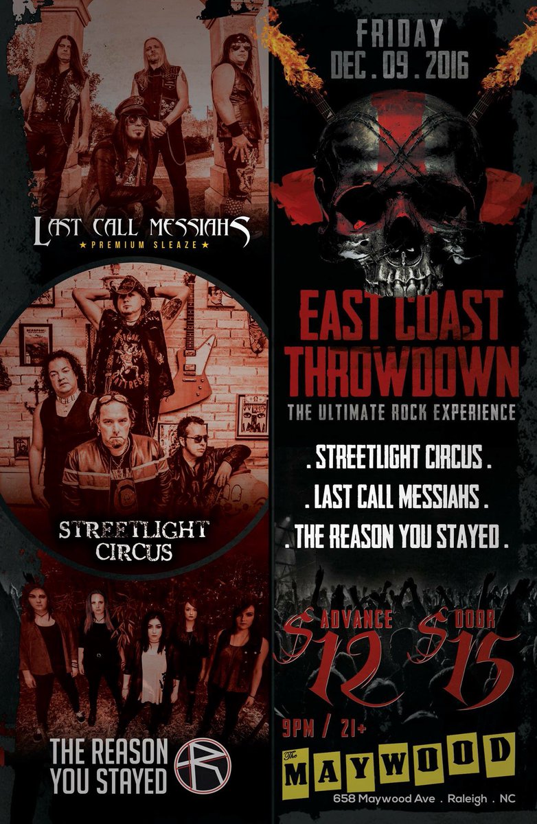LMessiahs's tweet photo. Tonight! Join us at The Maywood in Raleigh #sleazerock #glammetal #lastcallmessiahs https://t.co/f8aqQflKUy