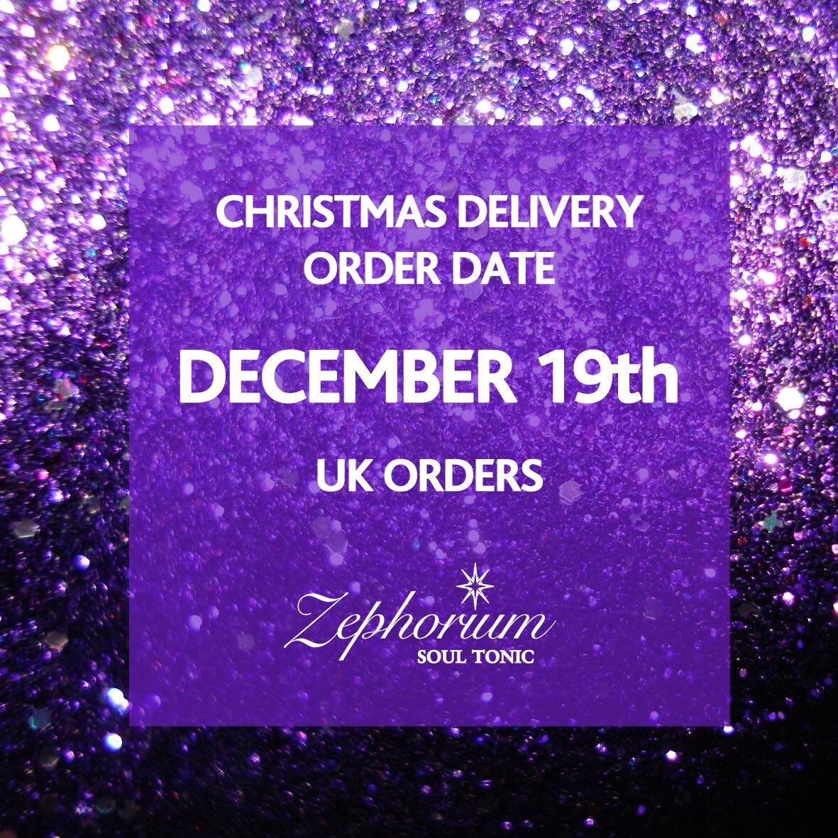Last UK delivery dates for Christmas! ❄️
International orders please order ASAP