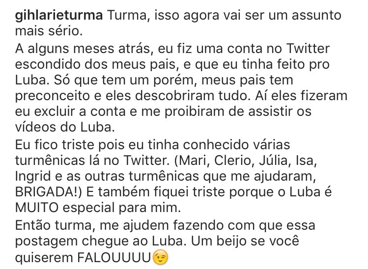 Turmichas's tweet image. turma, tem uma turmenica c problemas...vamos ajudar ela? 
ela teve q apagar a conta por causa do preconceito dos pais...