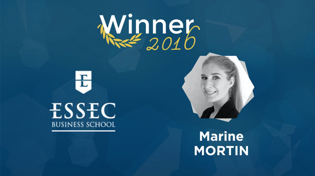 Congrats to Marine Mortin, 2nd year student @ESSECHospMBA who won the 2016 Hyatt Student Prize #hyattforstudent 🏆 v/<a href="/thstudentprize/">The Hyatt Student Prize</a>