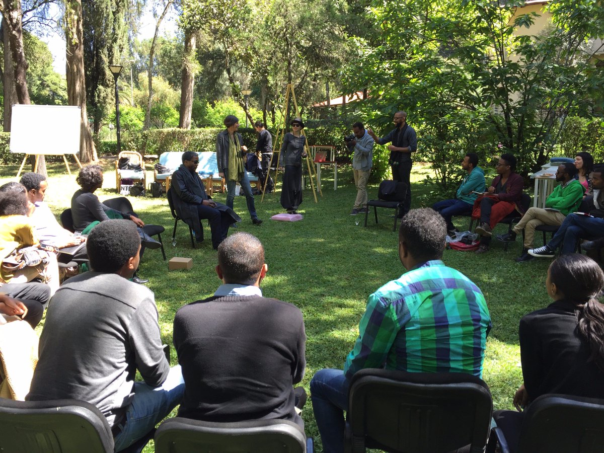 AddisFotoFest's tweet photo. The one and only Simon Njami arrived and #AtWorkAddis started today! @lettera27 https://t.co/Wyvfid9NOO